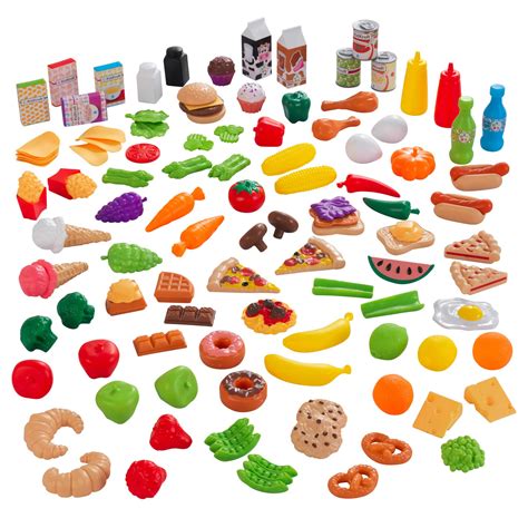Kidkraft 115 Piece Deluxe Tasty Treats Pretend Play Food Set Plastic