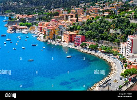 Aerial View Of Villefranche Sur Mer In The French Riviera France And