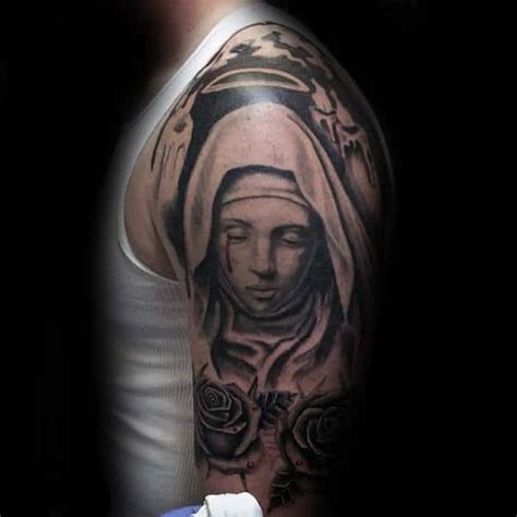 Virgin Mary Tattoos For Men Religious Design Ideas