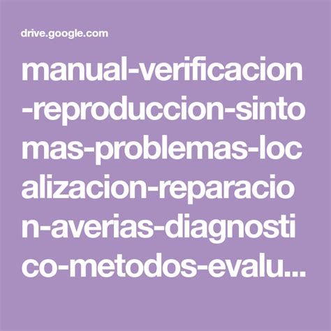 Manual Verificacion Reproduccion Sintomas Problemas Localizacion Hot