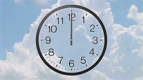 Clock Strikes Noon Isolated On White Stock Footage Video 8889526