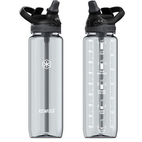 Icewater 32 Oz Water Bottle With Auto Straw Lid Motivational Sports