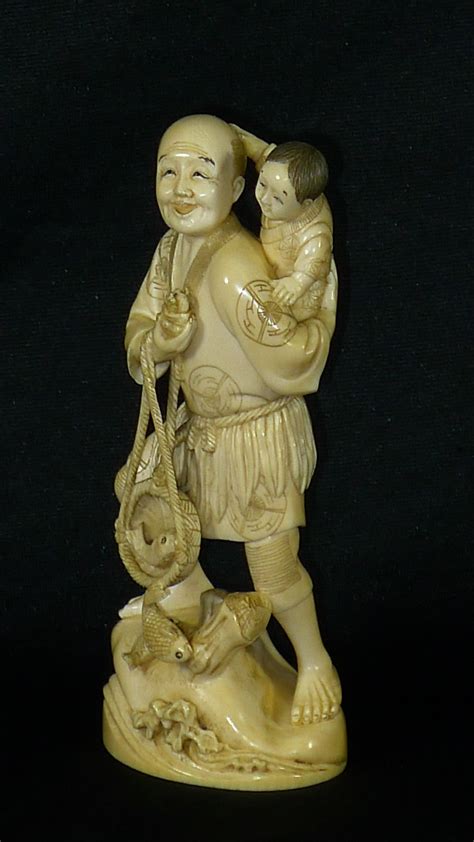 Antiques Atlas Signed 19th C Japanese Ivory Fisherman