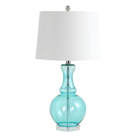 Shop Sabine Teal Glass Table Lamp Free Shipping Today Overstock