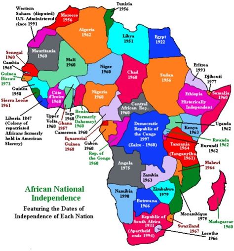 When The Countries Of Africa Became Independent Africa Map Africa