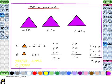 Traducir perímetro significado perímetro traducción de perímetro sinónimos de perímetro, antónimos de perímetro. Perímetro del triángulo equilatero ~ Escuela Básica Nº ...
