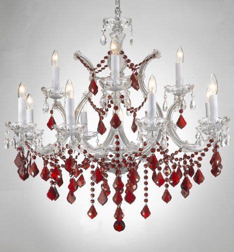 New Maria Theresa Chandelier Crystal Lighting H30 X W28 W Ruby Red