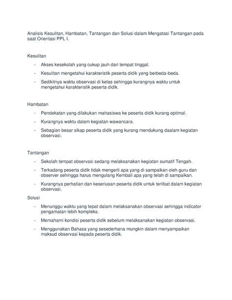 Analisis Kesulitan Hambatan Tantangan Kesulitan Akses Kesekolah Yang Cukup Jauh Dari Tempat