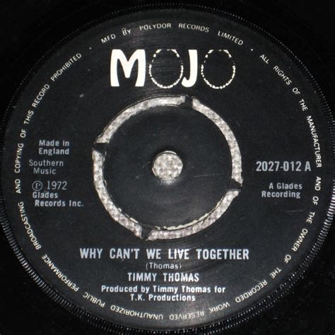 Timmy Thomas Why Can T We Live Together 1973 4 Prong Centre Paper Labels Vinyl Discogs