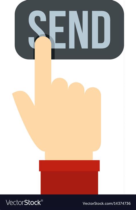 Send Button And Hand Icon Isolated Royalty Free Vector Image