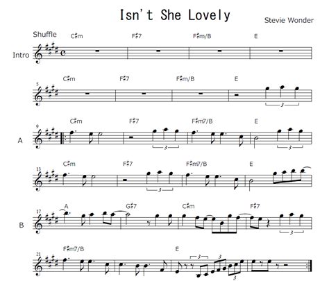 She was a very mellow baby, who just laid there peacefully. 【Isn't She Lovely 超解説/譜例有】セッション定番曲の紹介・解説 | Howジャム