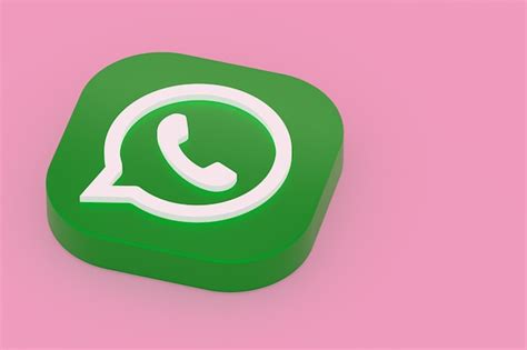 Aplicación De Whatsapp Logo Verde Icono 3d Render Sobre Fondo Rosa