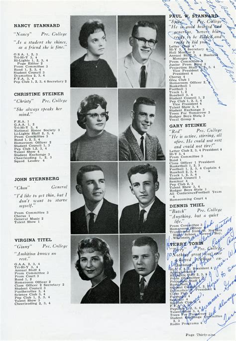 1960 Plymouth High School Yearbook Page 39