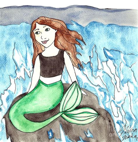Mermaid Emily Painting By Fairychamber Fine Art America