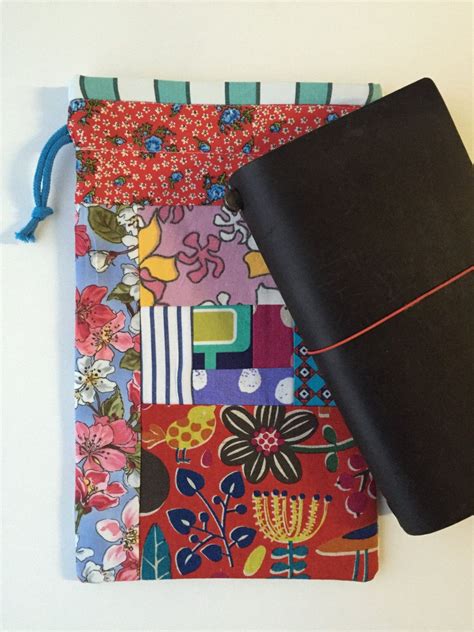 Midori Traveler S Notebook Bag Drawstring Patchwork Etsy Midori