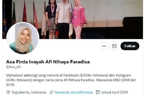 Afi Nihaya Faradise Tranding Di Twitter Intip Profil Lengkapnya Sekarang Baaca Id