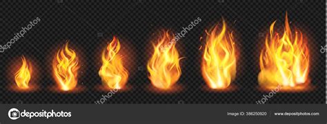 Realistic Flame Concept Flaring Fire Blaze Various Size Burning