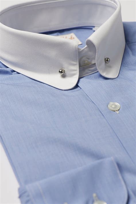 Pin Collar Shirt With Collar Bar Hawkins And Shepherd