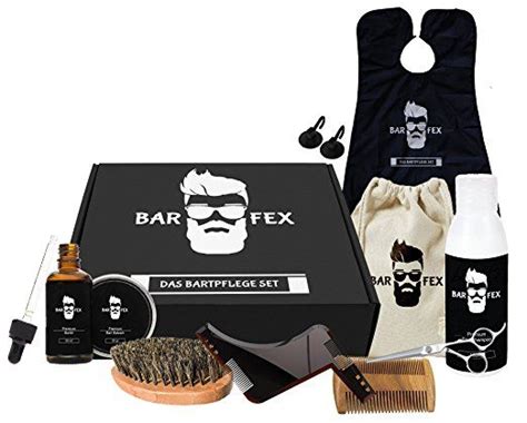 Barfex Bartpflege Set 9 Teilig Bartöl Bart Balsam Bart Shampoo Bartbürste Bartkamm Bart