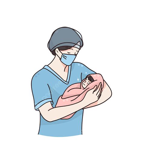 Midwife Or Doctor With Newborn Concept Newborn Midwife Female Png And Vector With Transparent