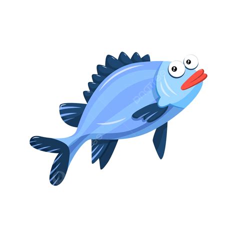 Deep Sea Fish Blue Cartoon Fish Png And Vector With Transparent