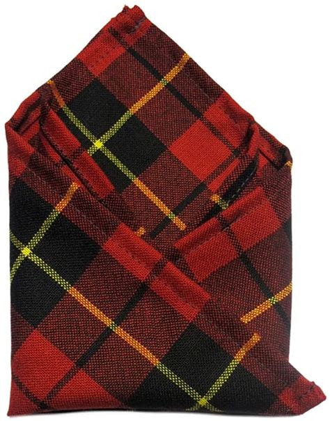 Gents Pure Wool Scottish Wallace Tartan Pocket Square Made Etsy
