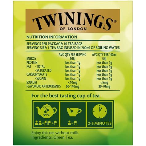 Twinings Green Tea Bags 10 Pack 15g Woolworths