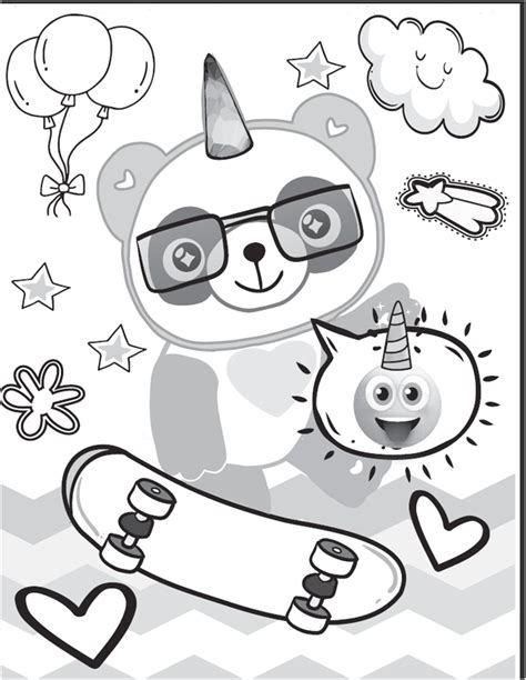 For boys and girls, kids and adults, teenagers and toddlers, preschoolers and older kids at school. Downloadable colouring page from the Panda + Unicorn ...