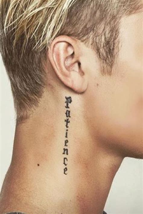 美しい Justin Bieber Neck Tattoo Font かとらねもわっl