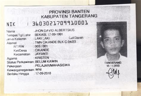 Contoh Foto Ktp