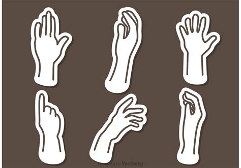 Hand Outline Icons Vectors Download Free Vector Art Stock Graphics