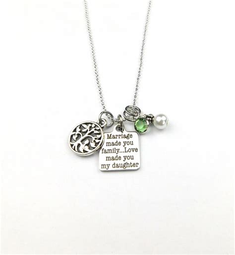 Daughter In Law Necklace Daughter In Law T Wedding Etsy