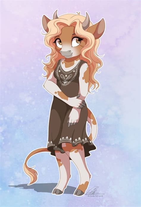[commission] cow girl by dvixie on deviantart in 2020 furry cow art furry drawing