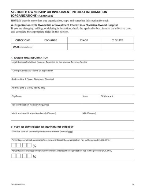 Cms 855A Fill Out Printable PDF Forms Online