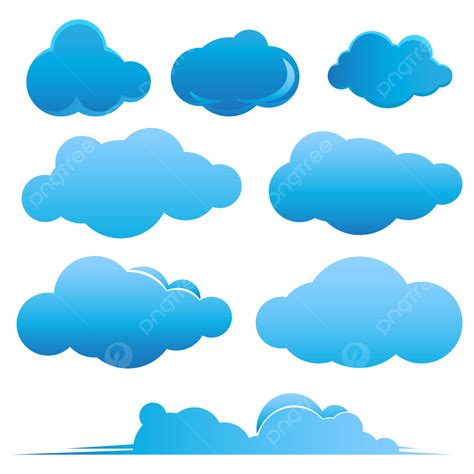 Conjunto Nube Azul Clipart Pegatina Png Conjunto De Nubes Blue Cloud