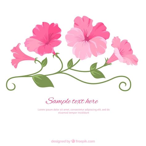 Illustrated Pink Flowers Vector Premium Download