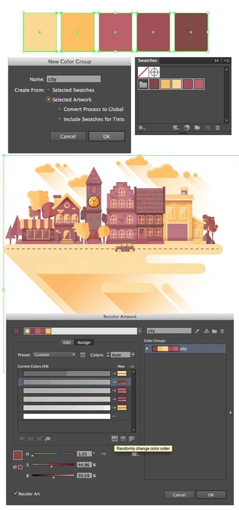 Make A Flat Cityscape In Illustrator Web Design Flat Design Game