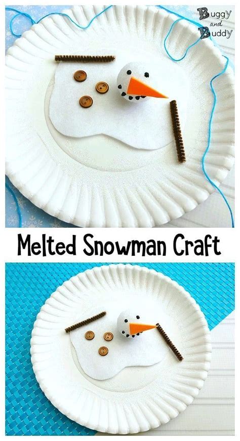 Melted Snowman Craft Winter Crafts For Kids Paper Plate Crafts For