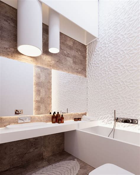 Beautiful Textured Bathroom Walls Interior Design Ideas