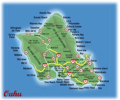 Oahu Oahu Map Oahu Hawaii Map Hawaii Honeymoon Hawaii Life Aloha