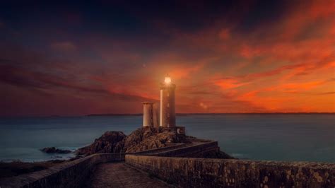 Sunset Lighthouse 4k Wallpapers Hd Wallpapers Id 18836