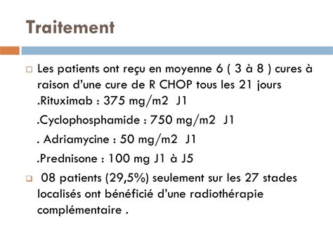 Ppt Resultats Du Protocole R Chop Dans Les Lymphomes Diffus A Grandes