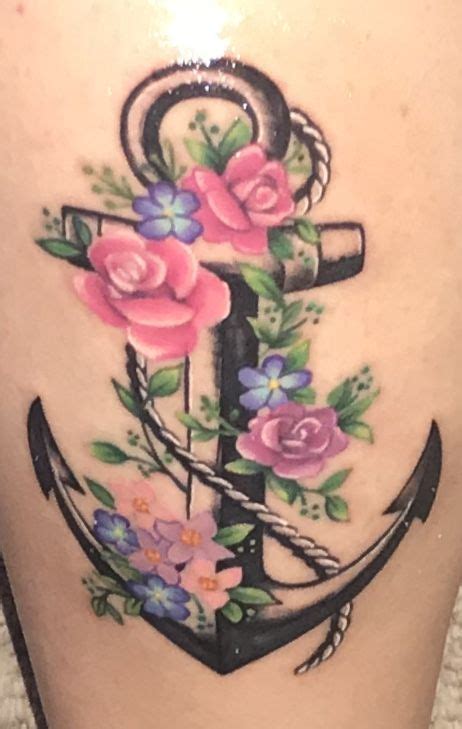 Best 25 Anchor Flower Tattoos Ideas On Pinterest Anchor Tattoos