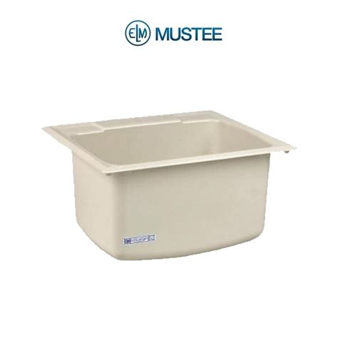 Mustee 25 In X 22 In 1 Basin Biscuit Self Rimming Composite Laundry