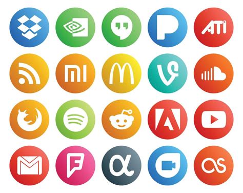 20 Social Media Icon Pack Including Youtube Reddit Vine Spotify Firefox