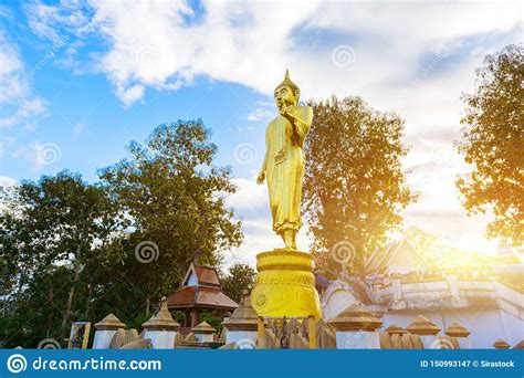 Wat Phra That Khao Noi Nan Province Thailand Golden Buddha Statue