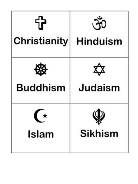 Religion Symbols Flash Cards By Dcrane Teaching Resources Tes