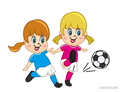 Fun Girls Playing Soccer Clip Art Free Png Image｜illustoon