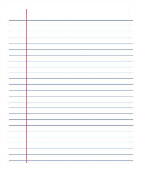 Notebook Paper Template Free Download Aashe