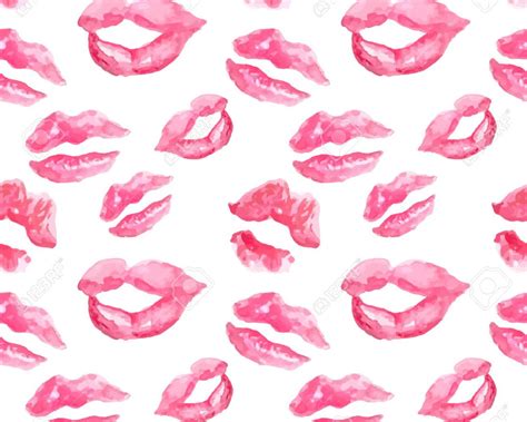Free Download Seamless Pattern With A Lipstick Kiss Prints On White